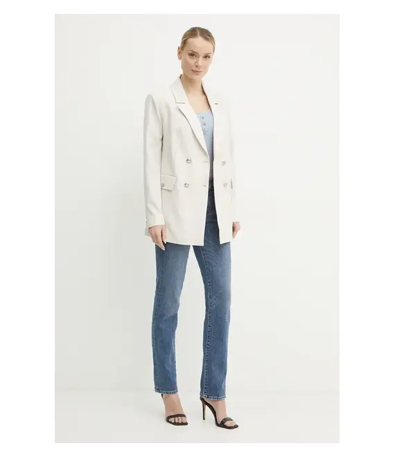 Σακάκι Guess χρώμα: μπεζ, W5RN49 WGX02