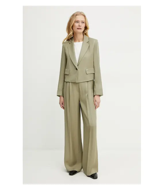 Blazer με μείγμα λινών Marella Emme by Marella χρώμα: πράσινο, 2515041121200