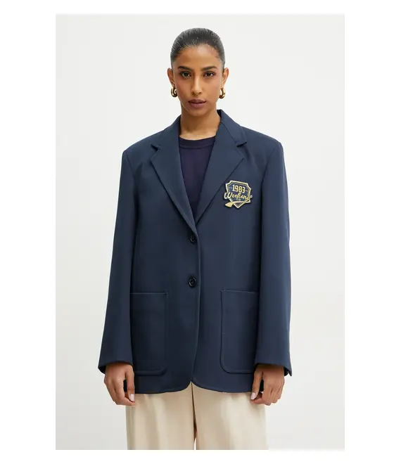 Σακάκι Weekend Max Mara χρώμα: ναυτικό μπλε, 2515911011600