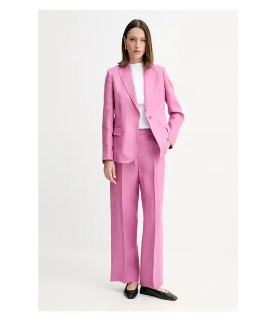 Λινό πανωφόρι Weekend Max Mara χρώμα: ροζ, 2515041012600