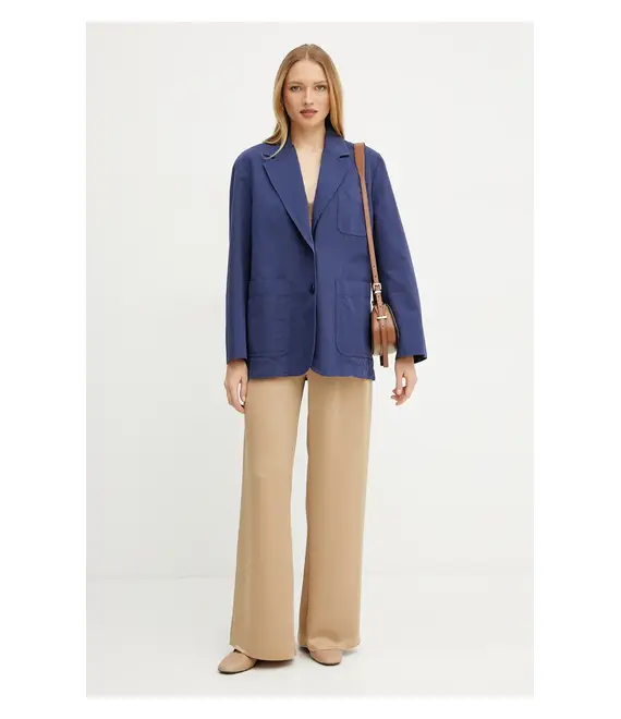 Σακάκι Weekend Max Mara χρώμα: ναυτικό μπλε, 2515041052600