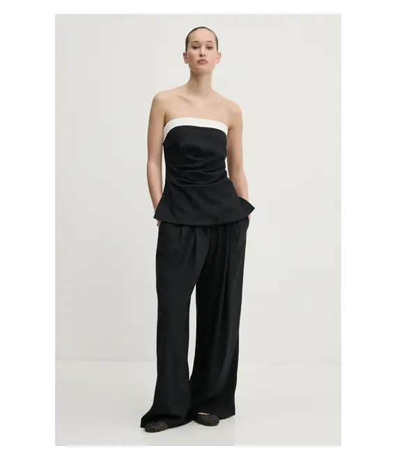 Λευκό τοπ Abercrombie & Fitch χρώμα: μαύρο, KI140-5047