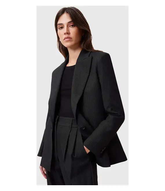Σακάκι AllSaints PINNIE χρώμα: μαύρο, W032QC