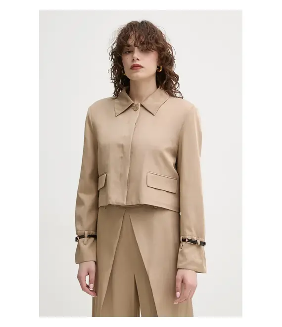 Blazer με μείγμα λινών ISABELLE BLANCHE χρώμα: μπεζ, IS25SS-J063-T004