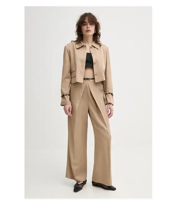 Blazer με μείγμα λινών ISABELLE BLANCHE χρώμα: μπεζ, IS25SS-J063-T004