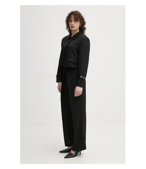 Blazer με μείγμα λινών ISABELLE BLANCHE χρώμα: μαύρο, IS25SS-J063-T004