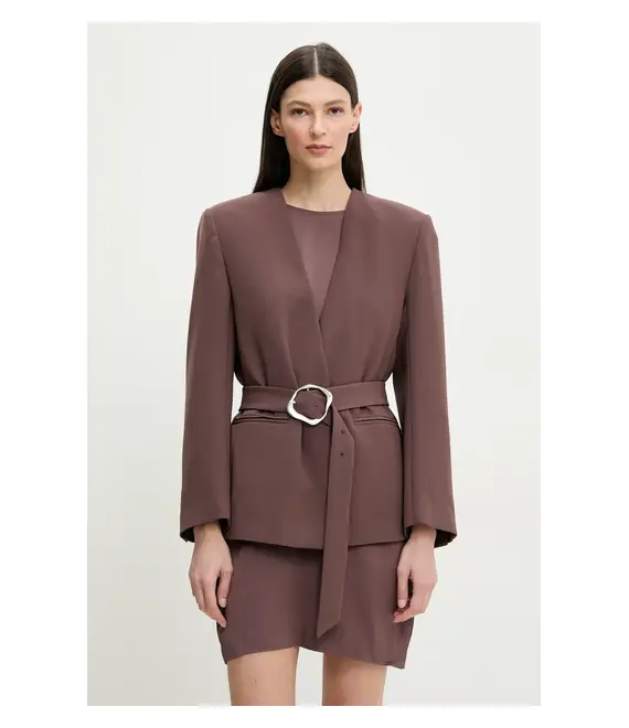 Σακάκι ISABELLE BLANCHE χρώμα: καφέ, IS25SS-J040-T008