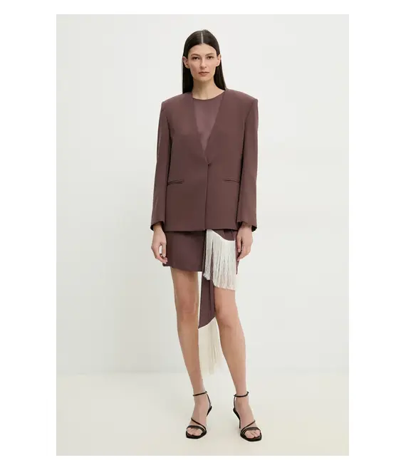 Σακάκι ISABELLE BLANCHE χρώμα: καφέ, IS25SS-J040-T008