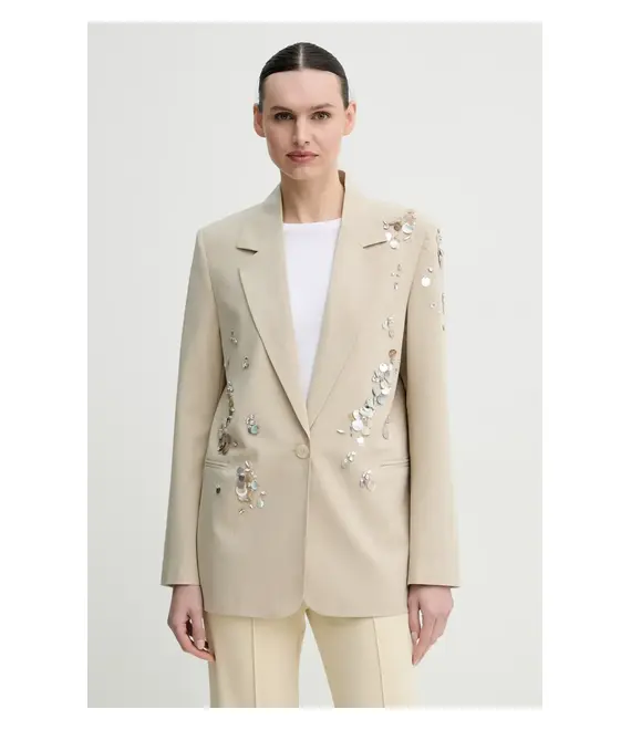 Σακάκι ISABELLE BLANCHE χρώμα: μπεζ, IS25SS-J023-T003