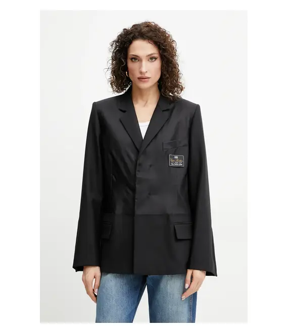 Μπλέιζερ με μίγμα μαλλιού Victoria Beckham χρώμα: μαύρο, 1225WJK006168B