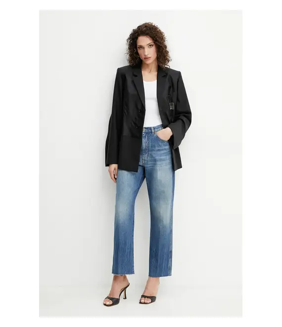Μπλέιζερ με μίγμα μαλλιού Victoria Beckham χρώμα: μαύρο, 1225WJK006168B
