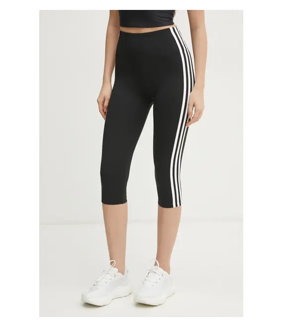 Κολάν adidas Originals 3S CAPRI LGNS χρώμα: μαύρο, JD5019