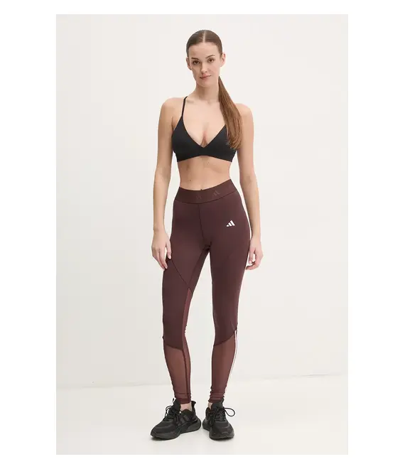 Κολάν προπόνησης adidas Performance Hyperglam χρώμα: καφέ, IX3237