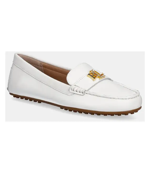 Δερμάτινα μοκασίνια Lauren Ralph Lauren Barnsbury χρώμα: άσπρο, 802852847024