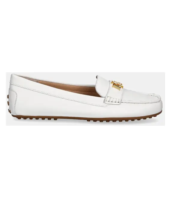 Δερμάτινα μοκασίνια Lauren Ralph Lauren Barnsbury χρώμα: άσπρο, 802852847024