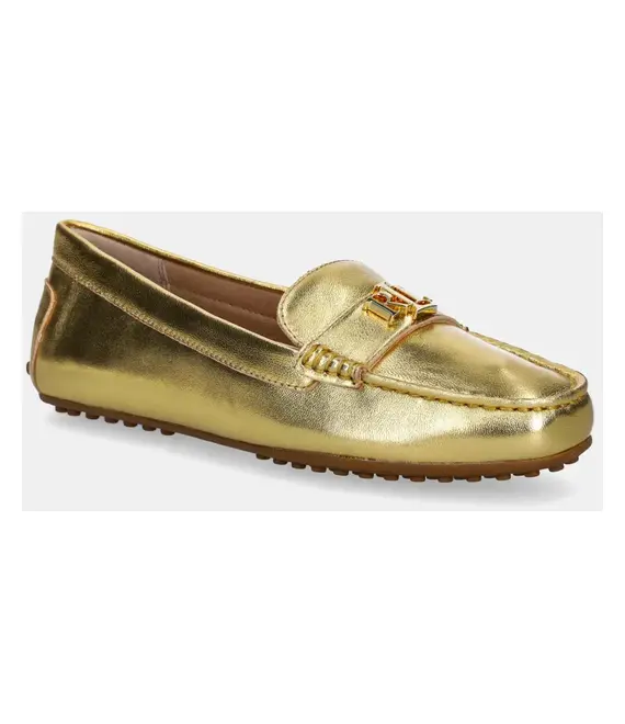 Δερμάτινα μοκασίνια Lauren Ralph Lauren Barnsbury χρώμα: χρυσαφί, 802959222001