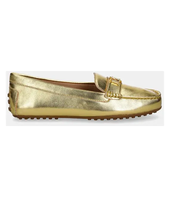 Δερμάτινα μοκασίνια Lauren Ralph Lauren Barnsbury χρώμα: χρυσαφί, 802959222001