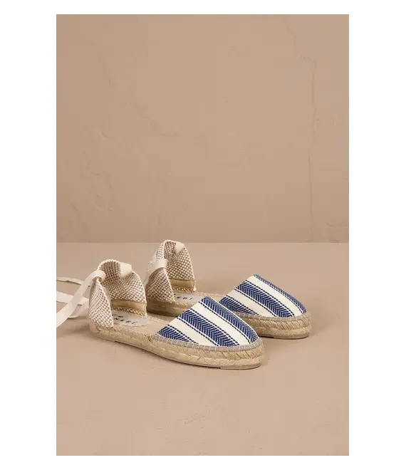 Εσπαντρίγιες Manebi Flat Valenciana Espadrilles χρώμα: μπλε, H 2.3 P0