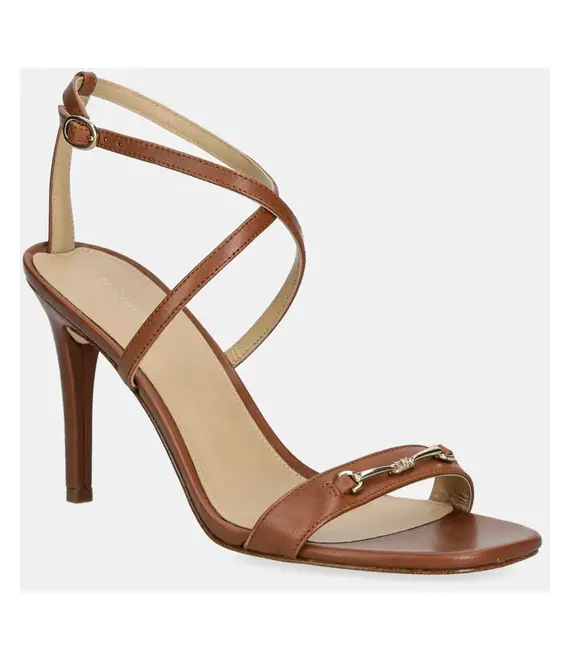 Δερμάτινα σανδάλια MICHAEL Michael Kors Lena χρώμα: καφέ, 40R5LEHS1L.230
