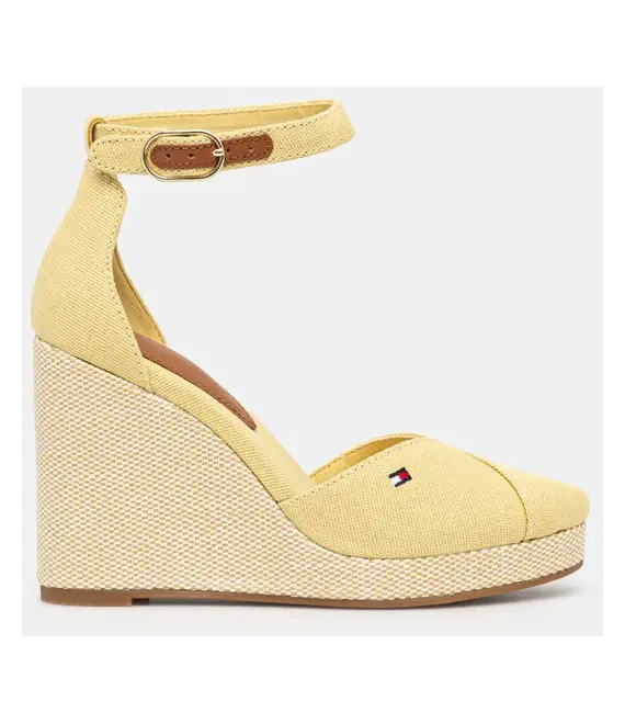 Εσπαντρίγιες Tommy Hilfiger FLAG HIGH WEDGE ESPAD CLOSED TOE χρώμα: κίτρινο, FW0FW08494