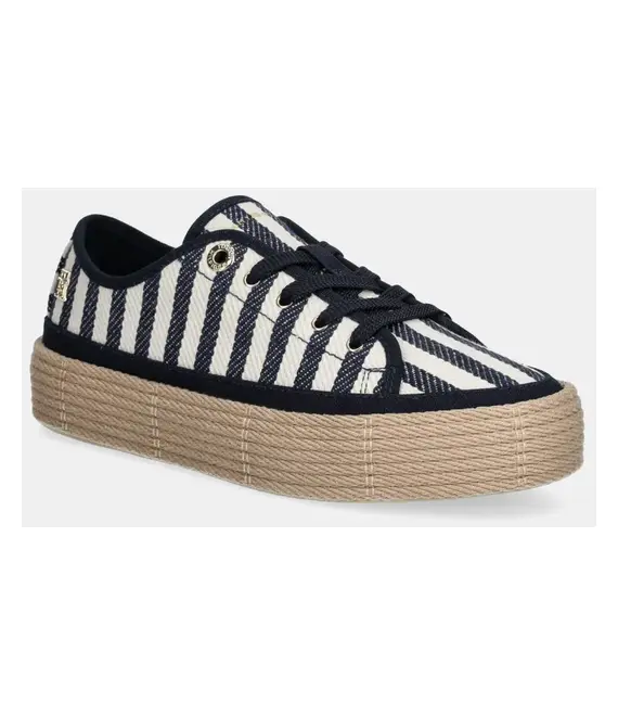 Πάνινα παπούτσια Tommy Hilfiger VULC ROPE SNEAKER ITHACA χρώμα: ναυτικό μπλε, FW0FW08646