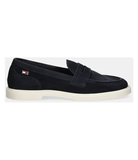 Μοκασίνια nubuck Tommy Hilfiger FLAG SOFT NUBUCK LOAFER χρώμα: ναυτικό μπλε, FW0FW08679