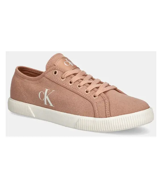 Πάνινα παπούτσια Calvin Klein Jeans ESS VULC LOW CV MG WN χρώμα: ροζ, YW0YW01762