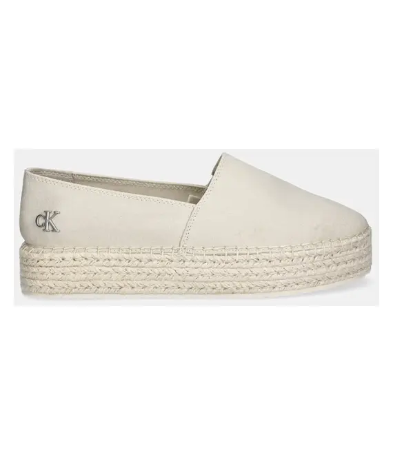 Εσπαντρίγιες Calvin Klein Jeans FLATFORM ESPADRILLE MG/HDW χρώμα: μπεζ, YW0YW01737