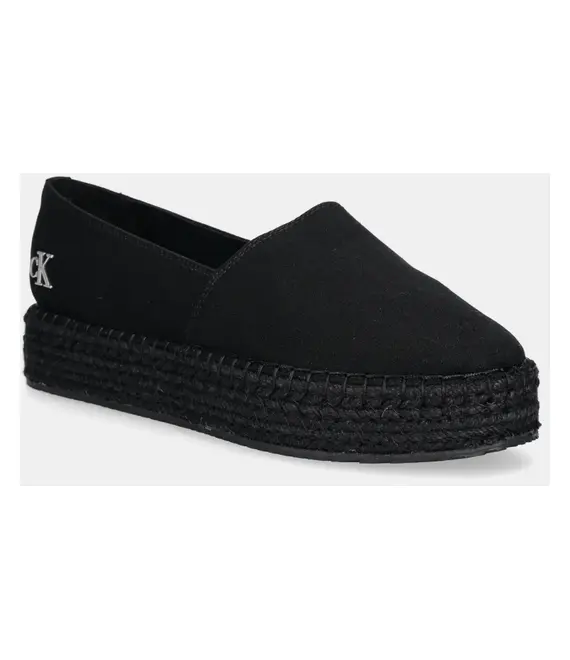 Εσπαντρίγιες Calvin Klein Jeans FLATFORM ESPADRILLE MG/HDW χρώμα: μαύρο, YW0YW01737