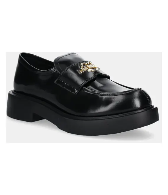 Δερμάτινα μοκασίνια Love Moschino χρώμα: μαύρο, JA10404G1MJD0000