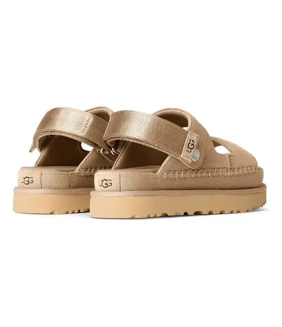 Παντόφλες σουέτ UGG Goldenstar Glide γυναικείες, χρώμα: μπεζ, 1167399-SAN