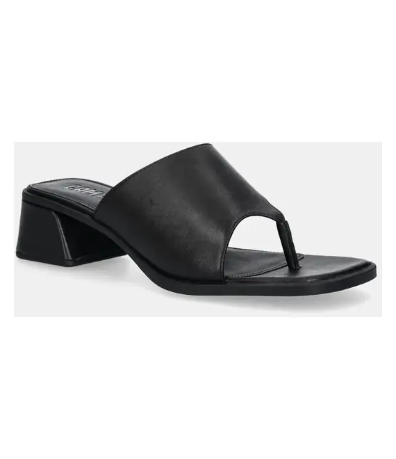 Δερμάτινες σαγιονάρες Camper Kora Sandal γυναικείες, χρώμα: μαύρο, K201738-001