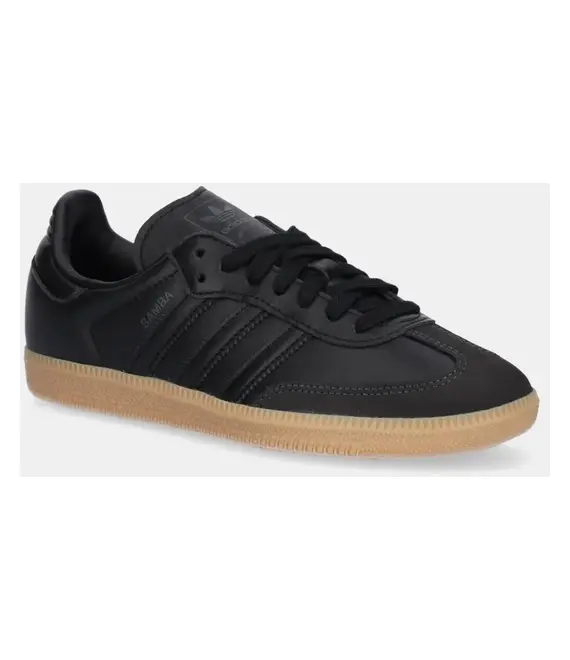 Δερμάτινα αθλητικά παπούτσια adidas Originals Samba OG χρώμα: μαύρο, JS2762