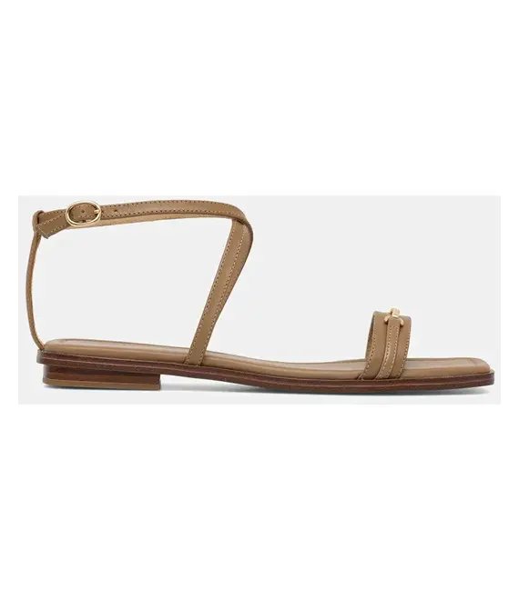 Δερμάτινα σανδάλια MICHAEL Michael Kors Lena χρώμα: καφέ, 40S5LEFS1L.297