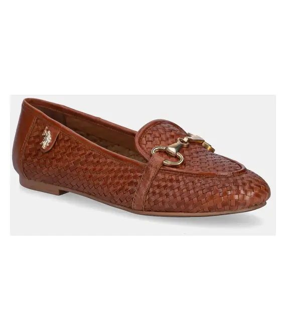 Δερμάτινα μοκασίνια U.S. Polo Assn. CHERY001W/5L3 χρώμα: καφέ, CHERY