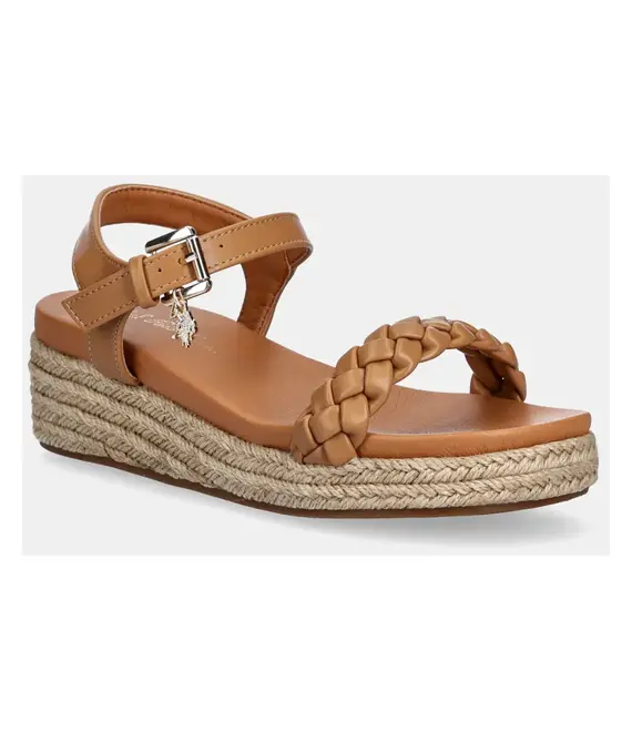 Σανδάλια U.S. Polo Assn. ASTRID χρώμα: καφέ, ASTRID001W/5Y1