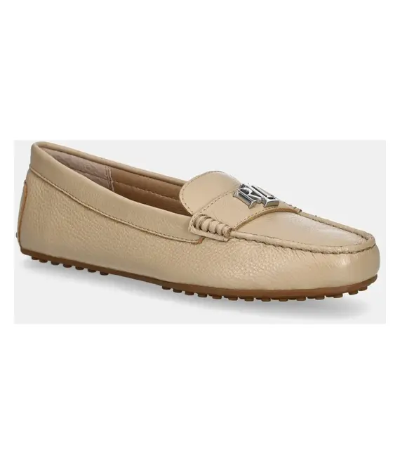 Δερμάτινα μοκασίνια Lauren Ralph Lauren Barnsbury χρώμα: μπεζ, 802942768011