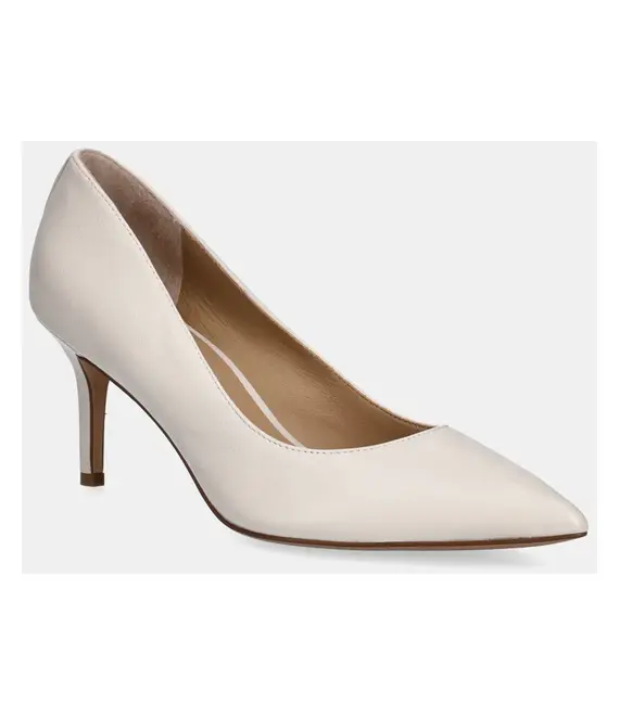 Δερμάτινες γόβες Lauren Ralph Lauren Lanette χρώμα: μπεζ, 802972024002