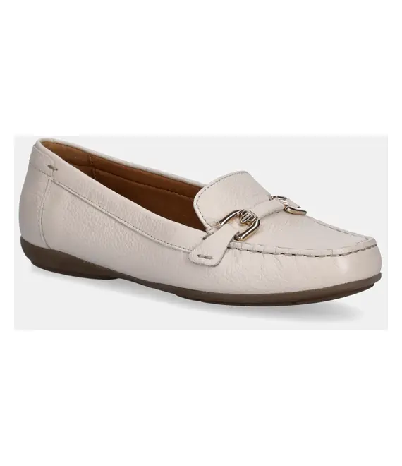 Δερμάτινα μοκασίνια Geox D ANNYTAH MOC χρώμα: μπεζ, D84BMA 00046 C1122