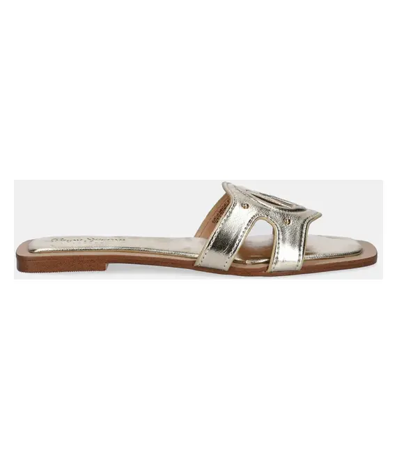 Παντόφλες Pepe Jeans FRIDA LOG χρώμα: χρυσαφί, PLS90695