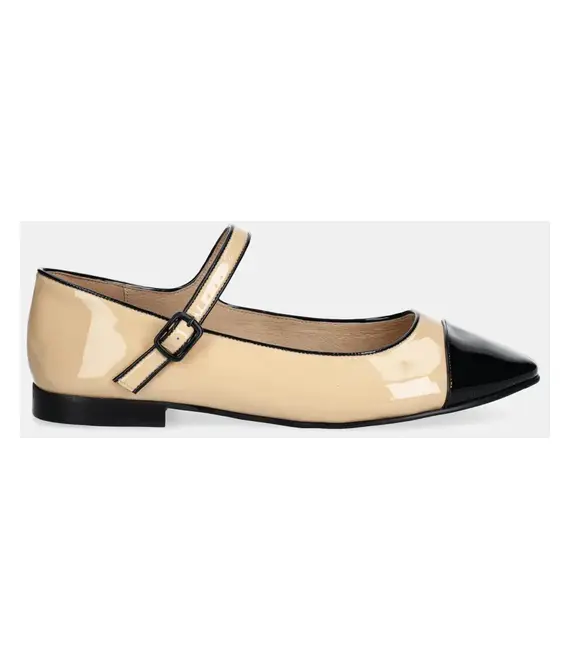 Δερμάτινες μπαλαρίνες Jeffrey Campbell CURVET χρώμα: μπεζ, JCD-205-15-01