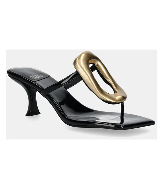 Δερμάτινα mules Jeffrey Campbell Linq-Up γυναικείες, χρώμα: μαύρο, JC-1131-2-1