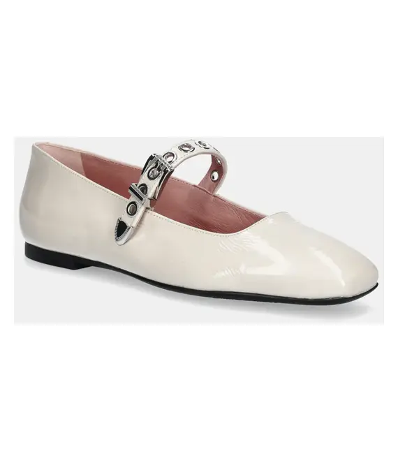 Δερμάτινες μπαλαρίνες Pretty Ballerinas Camille χρώμα: μπεζ, 52211_A