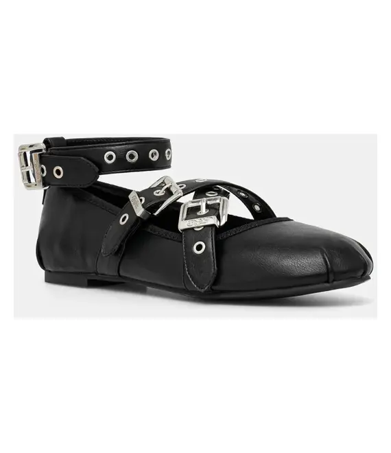 Μπαλαρίνες Buffalo Daphne Mary Buckle χρώμα: μαύρο, 1620029-BLK