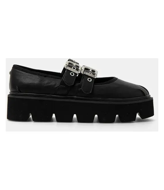 Μπαλαρίνες Buffalo Darya Mary Ts χρώμα: μαύρο, 1620036-BLK