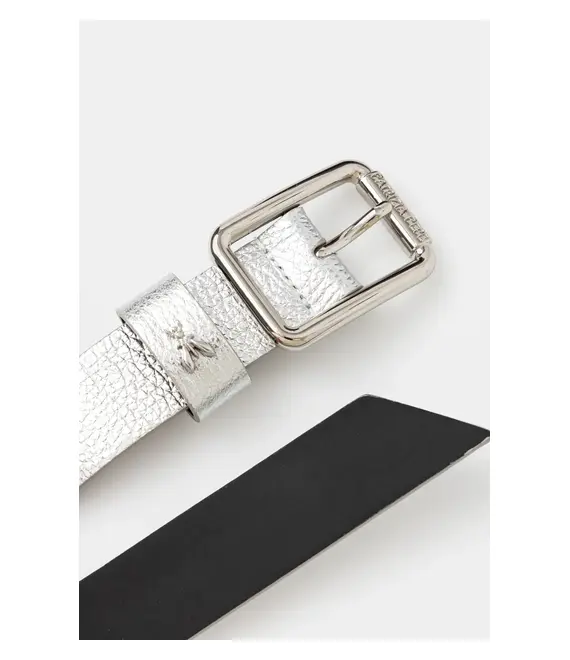 Δερμάτινη ζώνη Patrizia Pepe χρώμα: ασημί, 8W6408 L138