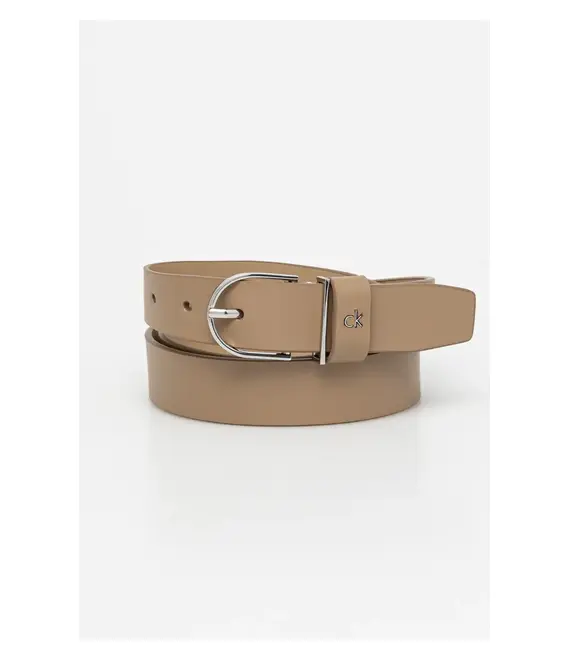 Δερμάτινη ζώνη Calvin Klein χρώμα: μπεζ, K60K612861