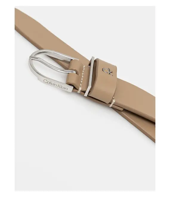 Δερμάτινη ζώνη Calvin Klein χρώμα: μπεζ, K60K612861