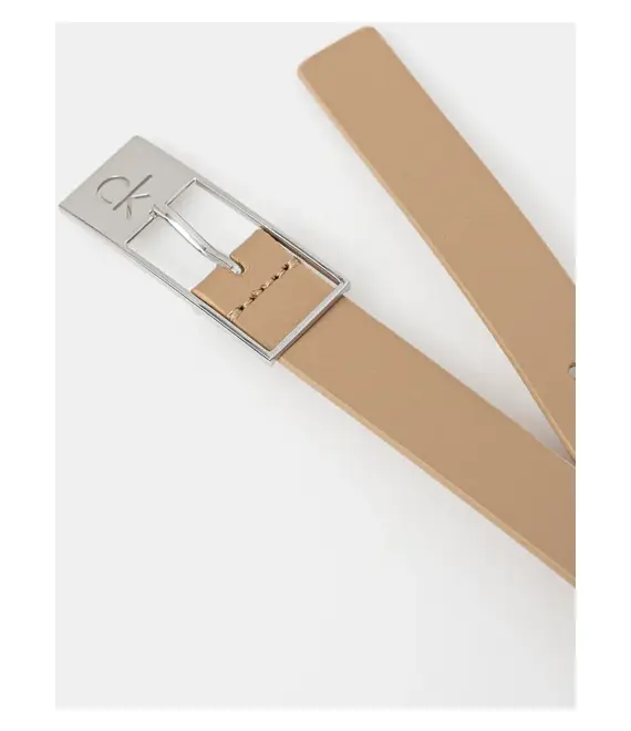 Δερμάτινη ζώνη Calvin Klein χρώμα: μπεζ, K60K612864