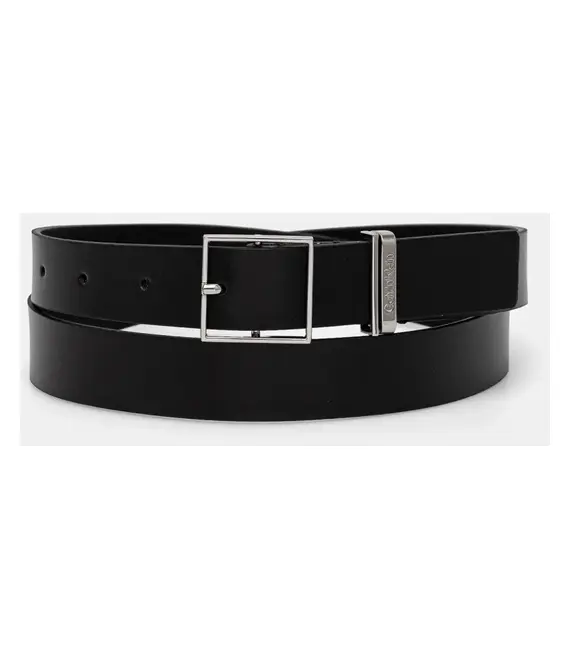 Δερμάτινη ζώνη Calvin Klein χρώμα: μαύρο, K60K612866